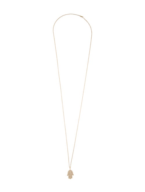 Sydney Evan 14K Diamond Large Hamsa Pendant Necklace