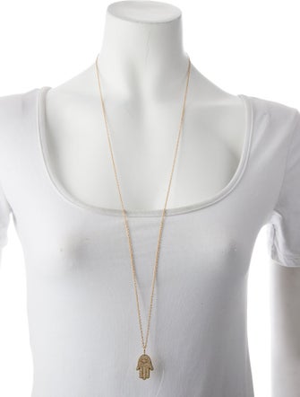 Sydney Evan 14K Diamond Large Hamsa Pendant Necklace