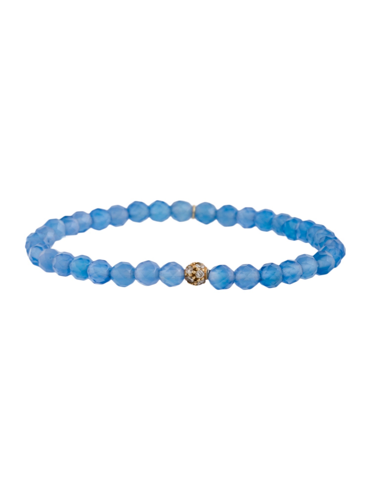 Sydney Evan 14K Dyed Chalcedony & Diamond Pavé Bead Bracelet