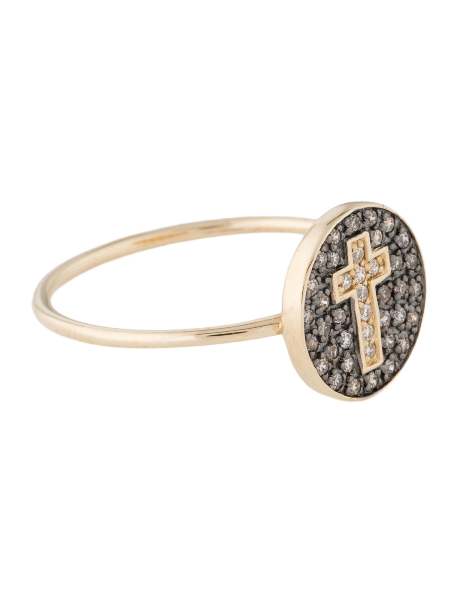 Sydney Evan 14K Diamond Cross Cocktail Ring