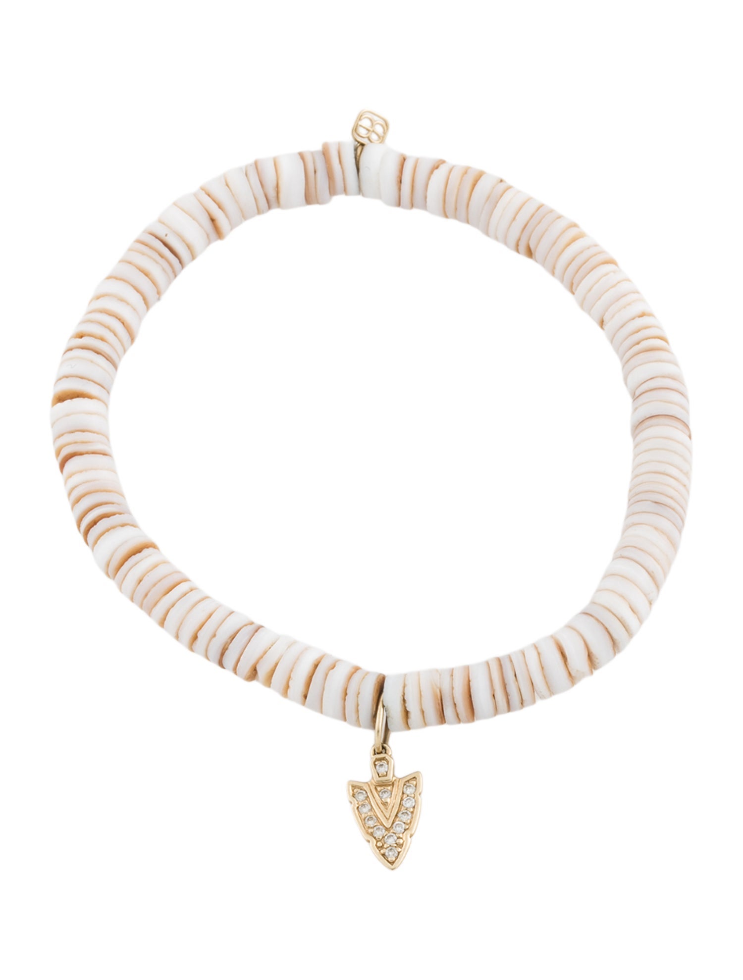 Sydney Evan 14K Shell & Diamond Arrow Charm Bracelet