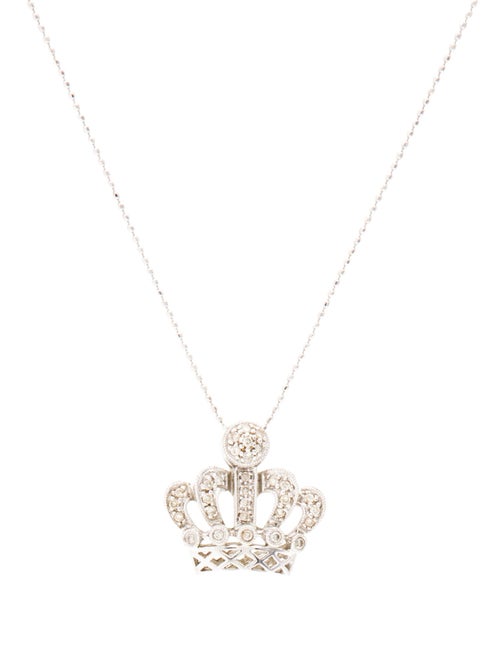 Sydney Evan 14K Diamond Crown Pendant Necklace