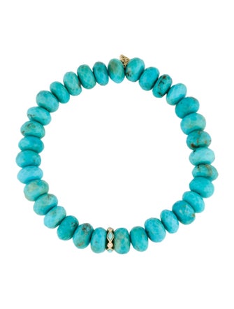 Sydney Evan Turquoise & Diamond Stretch Bracelet