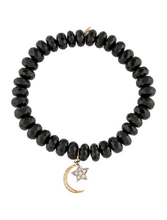 Sydney Evan 14K Spinel & Diamond Celestial Charm Bead Bracelet