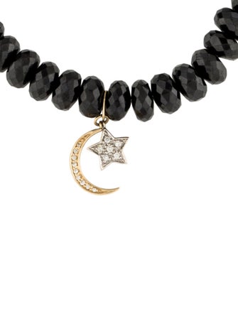 Sydney Evan 14K Spinel & Diamond Celestial Charm Bead Bracelet