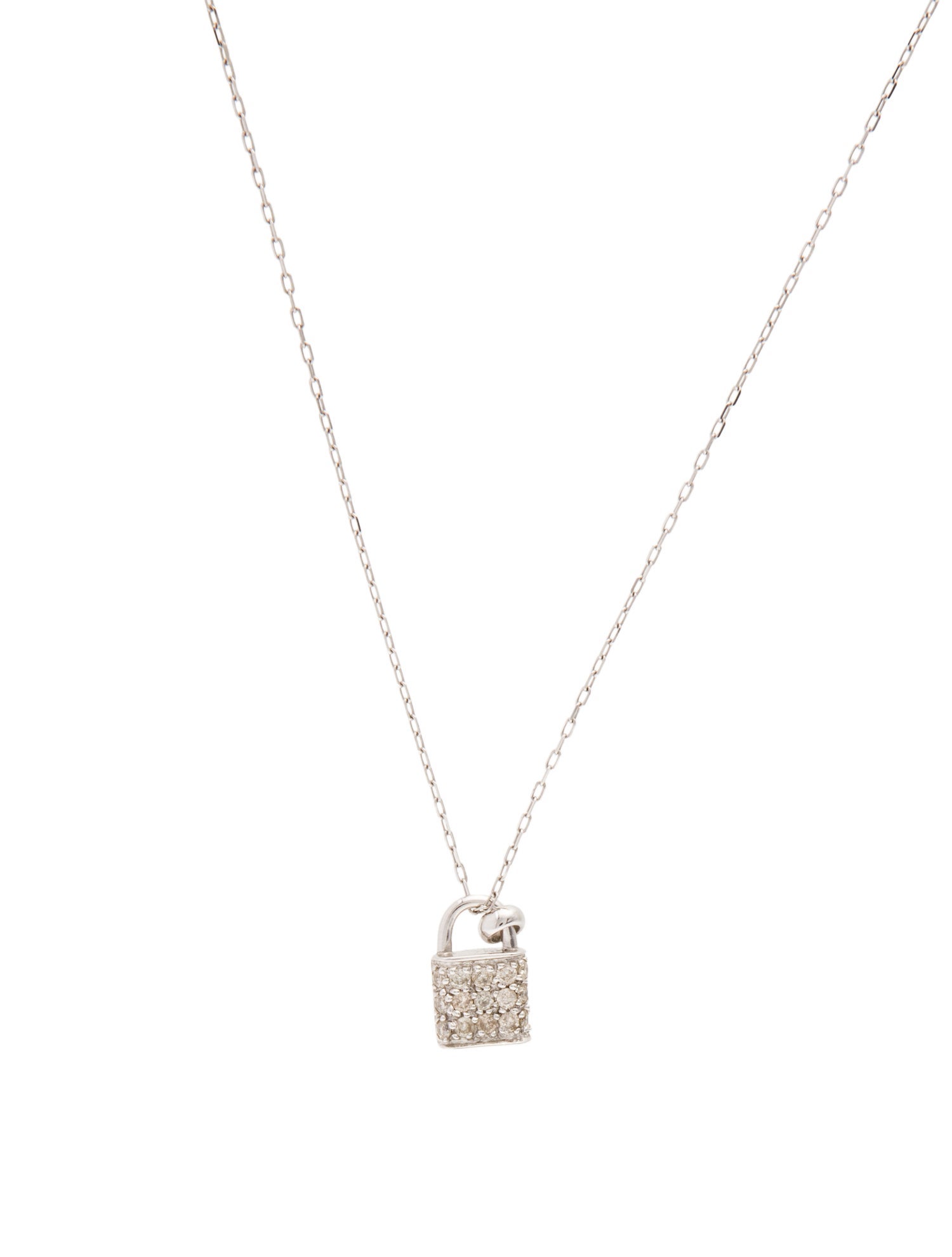Sydney Evan 14K Diamond Lock Pendant Necklace