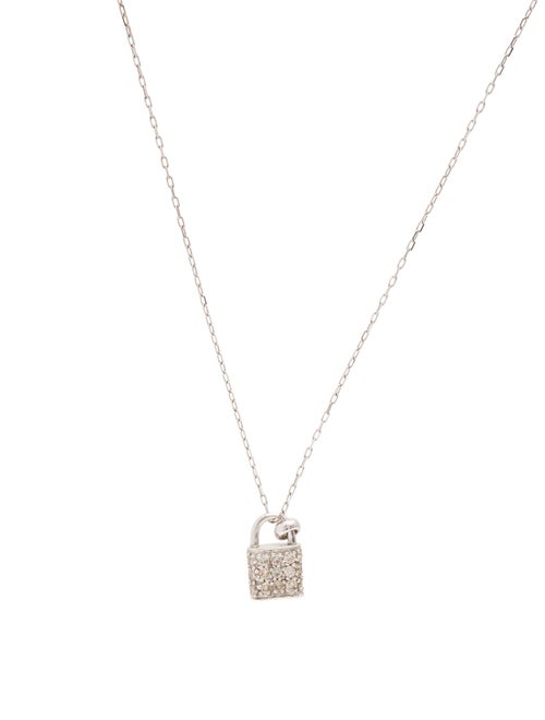 Sydney Evan 14K Diamond Lock Pendant Necklace