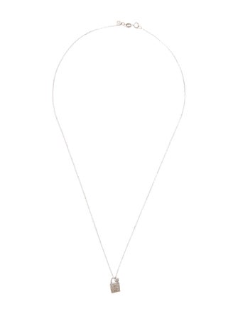 Sydney Evan 14K Diamond Lock Pendant Necklace