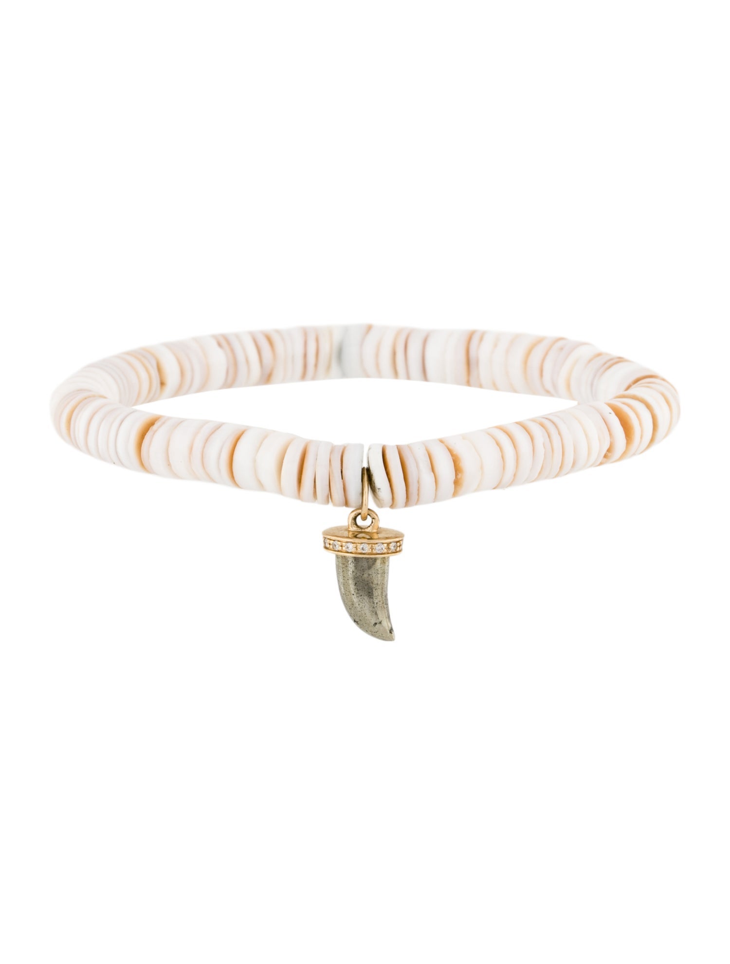 Sydney Evan 14K Pyrite & Shell Beaded Bracelet