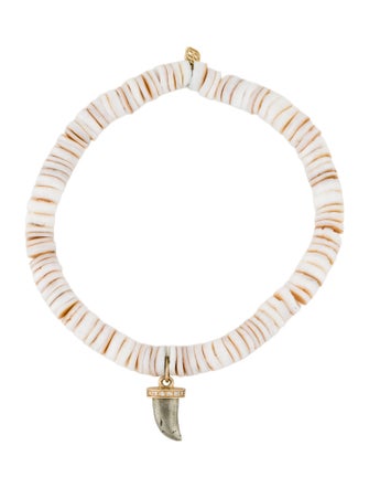 Sydney Evan 14K Pyrite & Shell Beaded Bracelet