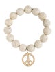 Sydney Evan 14K Aragonite & Diamond Peace Sign Bead Strand Bracelet