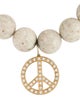 Sydney Evan 14K Aragonite & Diamond Peace Sign Bead Strand Bracelet