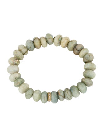 Sydney Evan 14K Aquamarine & Diamond Bead Bracelet