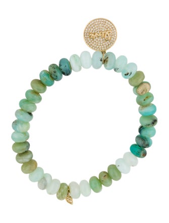 Sydney Evan 14K Opal & Diamond Love Beaded Bracelet