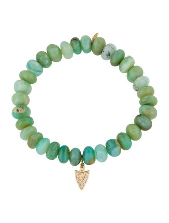 Sydney Evan 14K Opal & Diamond Arrowhead Charm Bead Bracelet