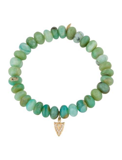 Sydney Evan 14K Opal & Diamond Arrowhead Charm Bead Bracelet