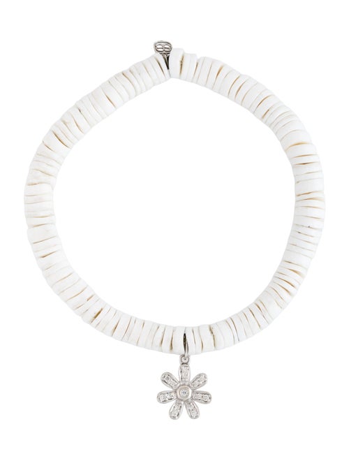 Sydney Evan 14K Diamond Flower Bead Bracelet