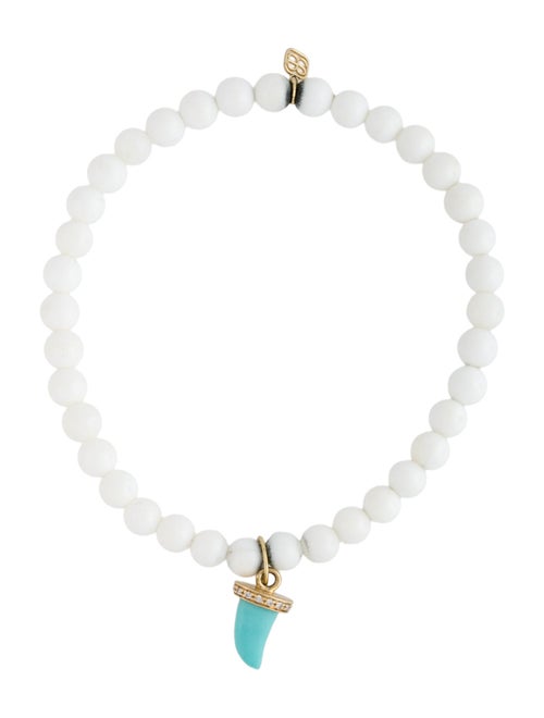 Sydney Evan 14K Shell, Turquoise & Diamond Bead Bracelet