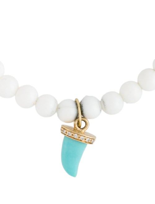 Sydney Evan 14K Shell, Turquoise & Diamond Bead Bracelet