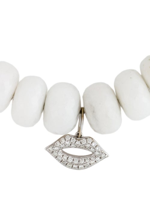 Sydney Evan 14K Quartzite & Diamond Lips Bead Bracelet