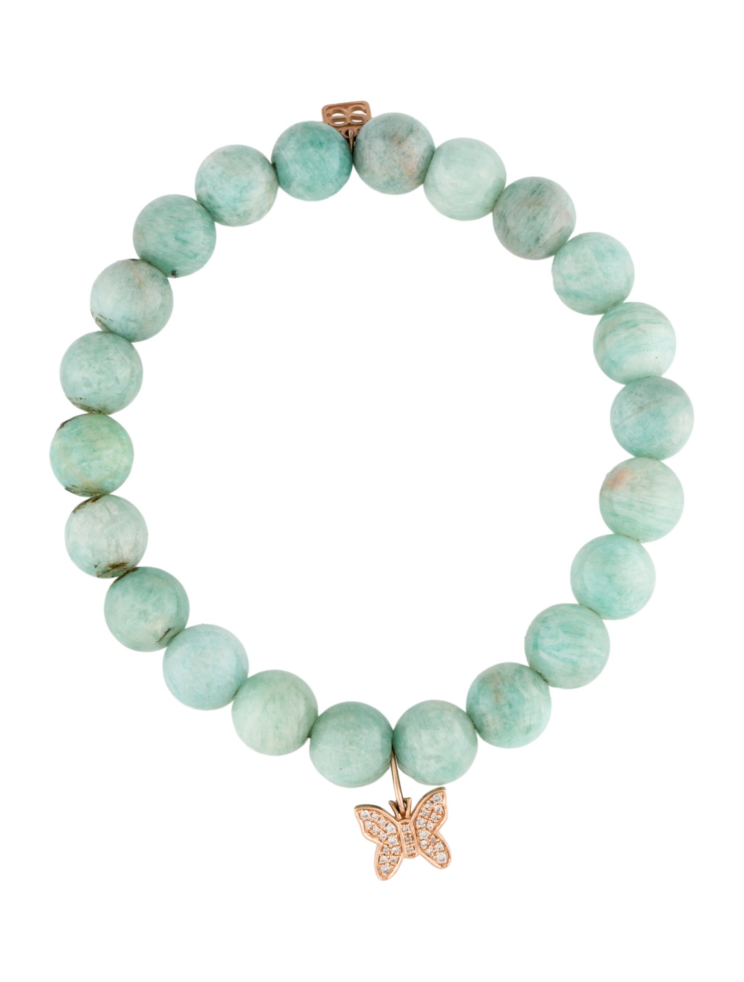 Sydney Evan 14K Amazonite & Diamond Butterfly Bead Bracelet