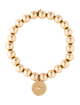 Sydney Evan 14K Diamond Evil Eye Bead Bracelet