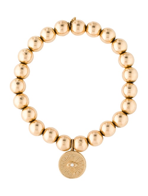 Sydney Evan 14K Diamond Evil Eye Bead Bracelet