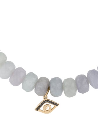 Sydney Evan 14K Dyed Chalcedony & Diamond Evil Eye Charm Bead Bracelet