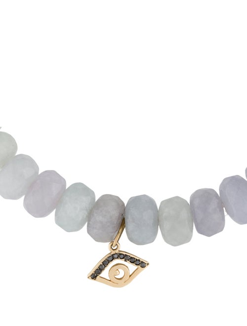 Sydney Evan 14K Dyed Chalcedony & Diamond Evil Eye Charm Bead Bracelet