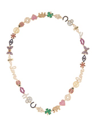 Sydney Evan 14K Multistone Rainbow Anniversary Multi-Icon Collar Necklace