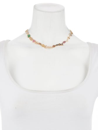 Sydney Evan 14K Multistone Rainbow Anniversary Multi-Icon Collar Necklace