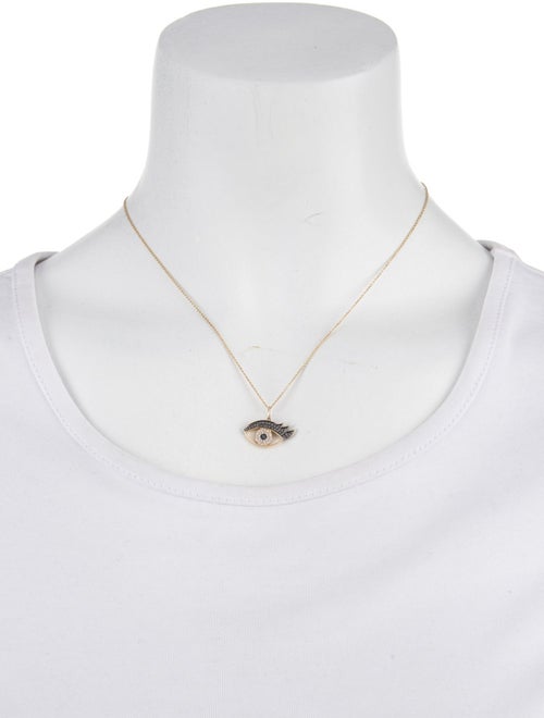 Sydney Evan 14K Diamond Eyelash Evil Eye Pendant Necklace