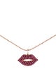 Sydney Evan 14K Ruby Lips Pendant Necklace