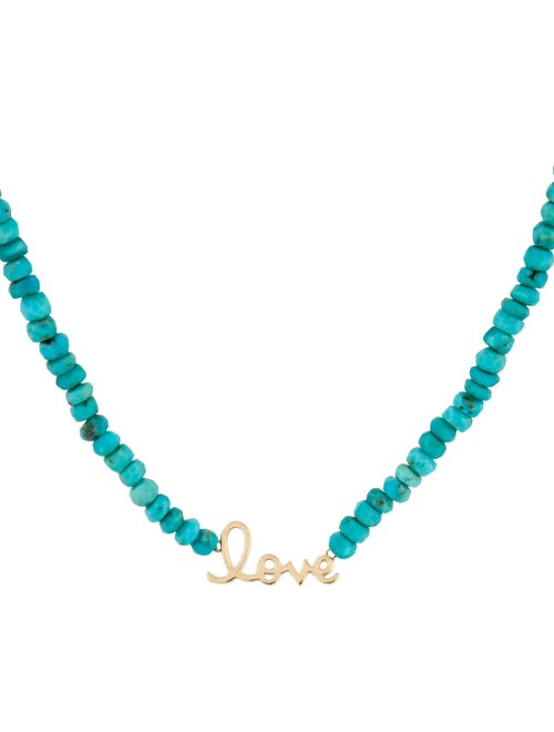 Sydney Evan 14K Turquoise Pure Love Beaded Necklace