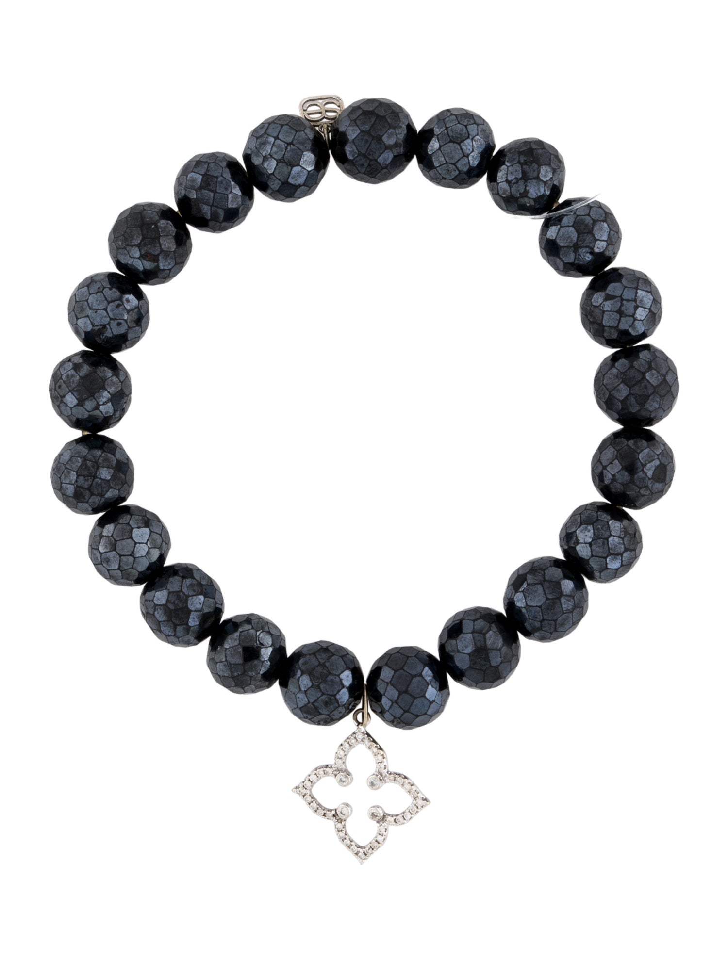 Sydney Evan 14K Diamond & Coated Spinel Clover Charm Bead Bracelet