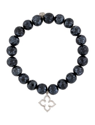 Sydney Evan 14K Diamond & Coated Spinel Clover Charm Bead Bracelet