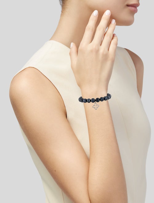 Sydney Evan 14K Diamond & Coated Spinel Clover Charm Bead Bracelet