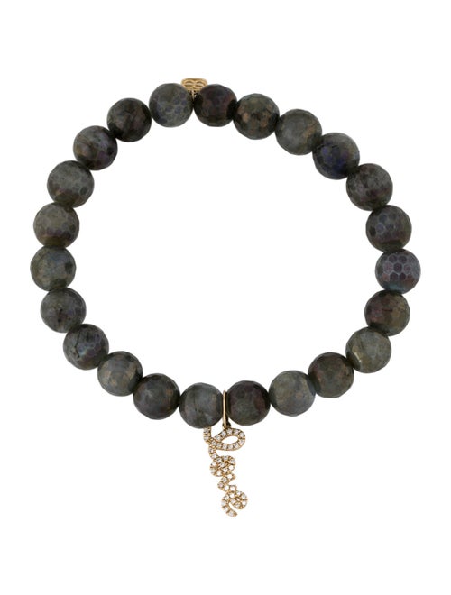 Sydney Evan 14K Labradorite & Diamond Love Charm Bead Bracelet