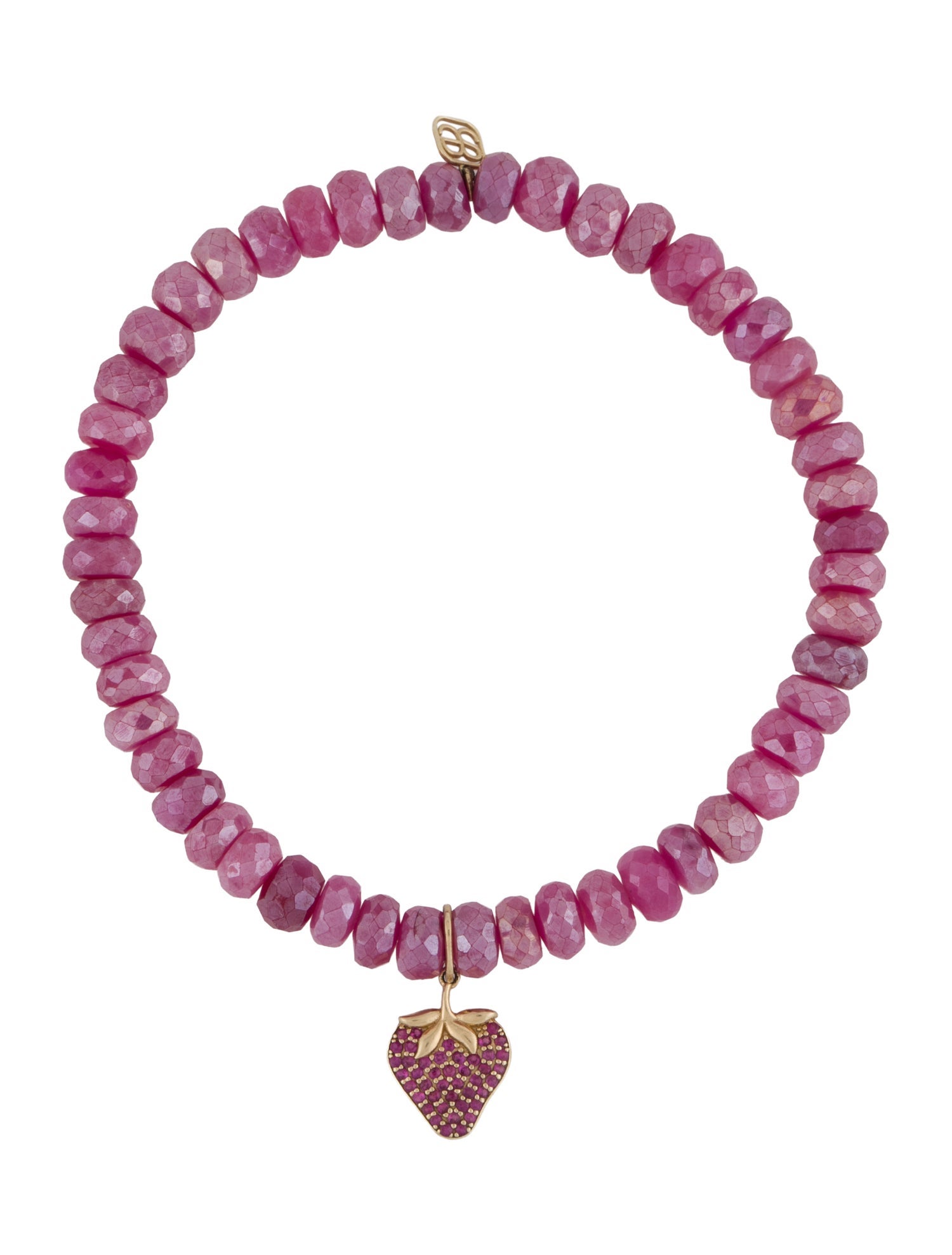 Sydney Evan 14K Coated Dyed Moonstone & Ruby Bead Bracelet