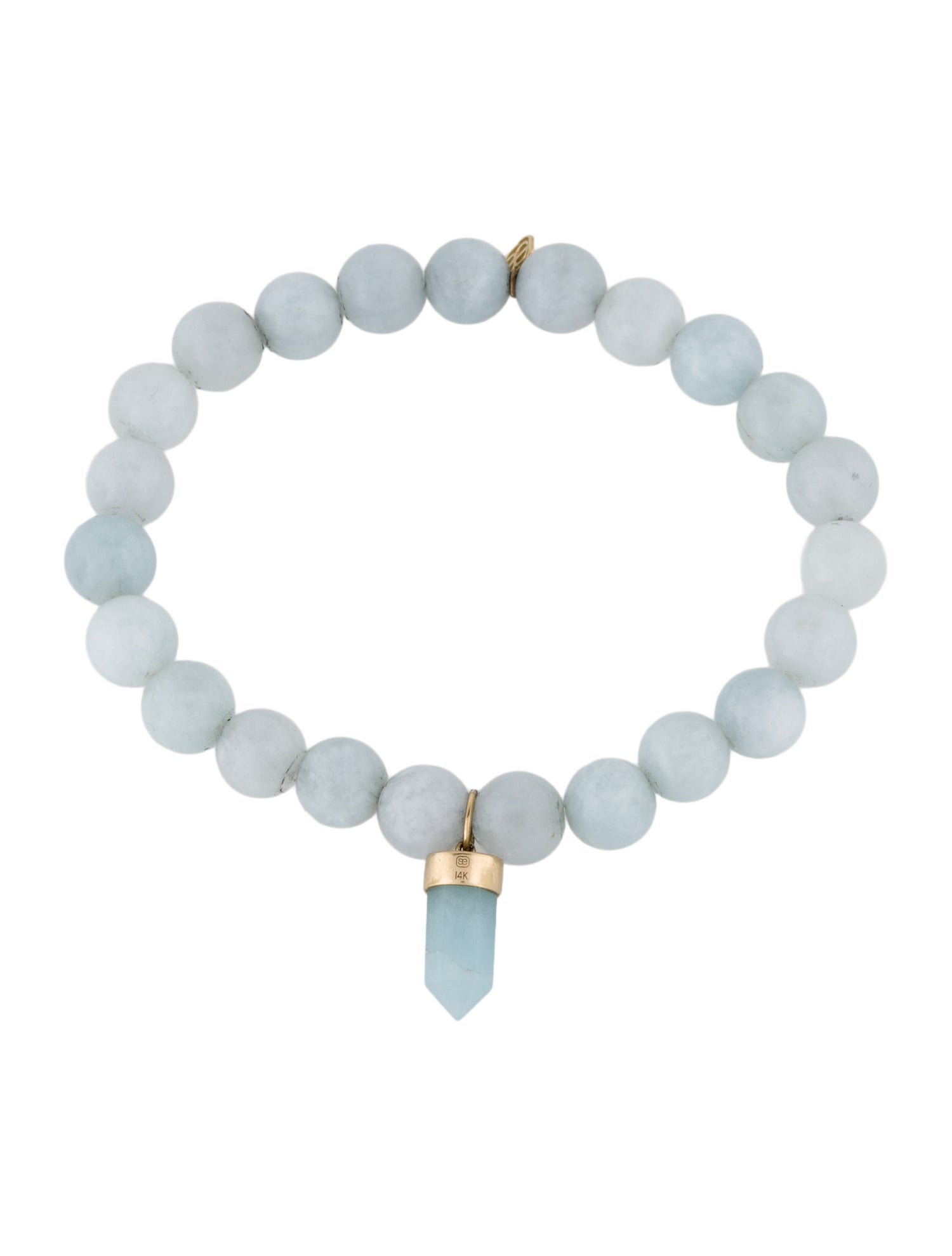 Sydney Evan 14K Dyed Quartzite & Diamond Bead Stretch Bracelet