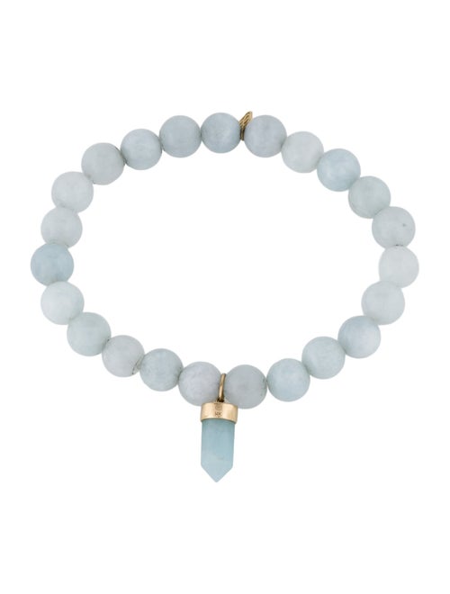 Sydney Evan 14K Dyed Quartzite & Diamond Bead Stretch Bracelet