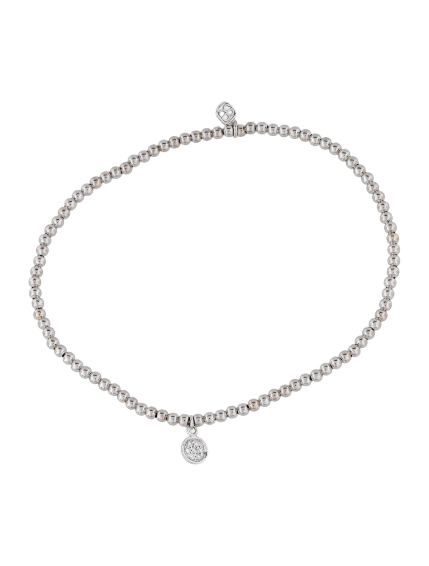 Sydney Evan 14K Diamond Tiny Disc Bead Bracelet