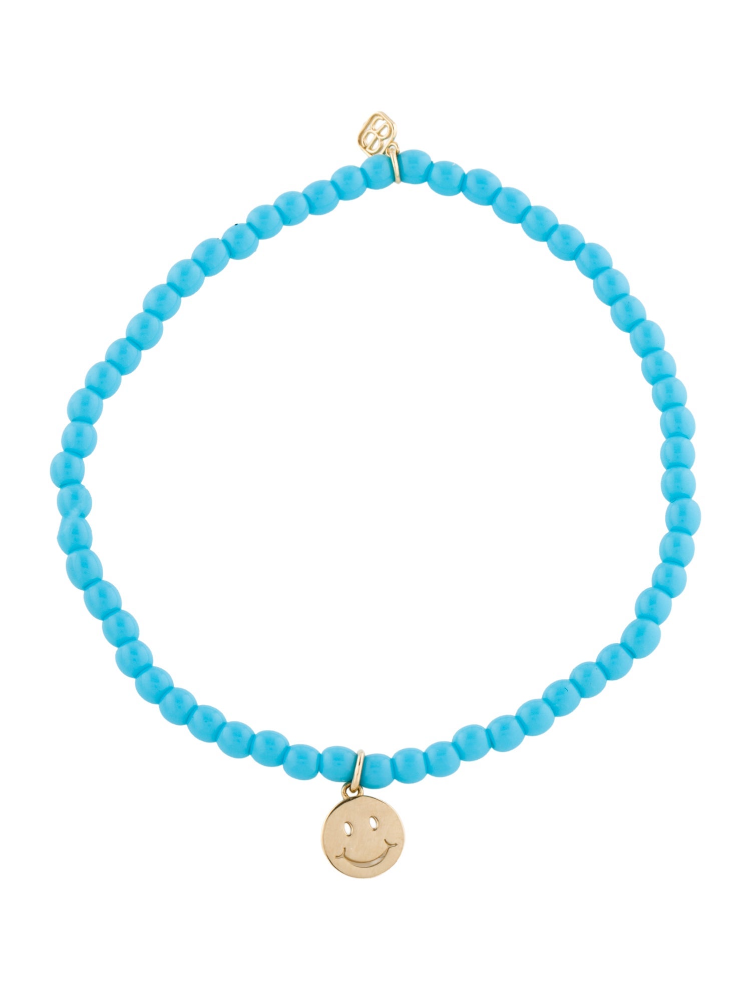 Sydney Evan 14K Smiley Face Bead Bracelet