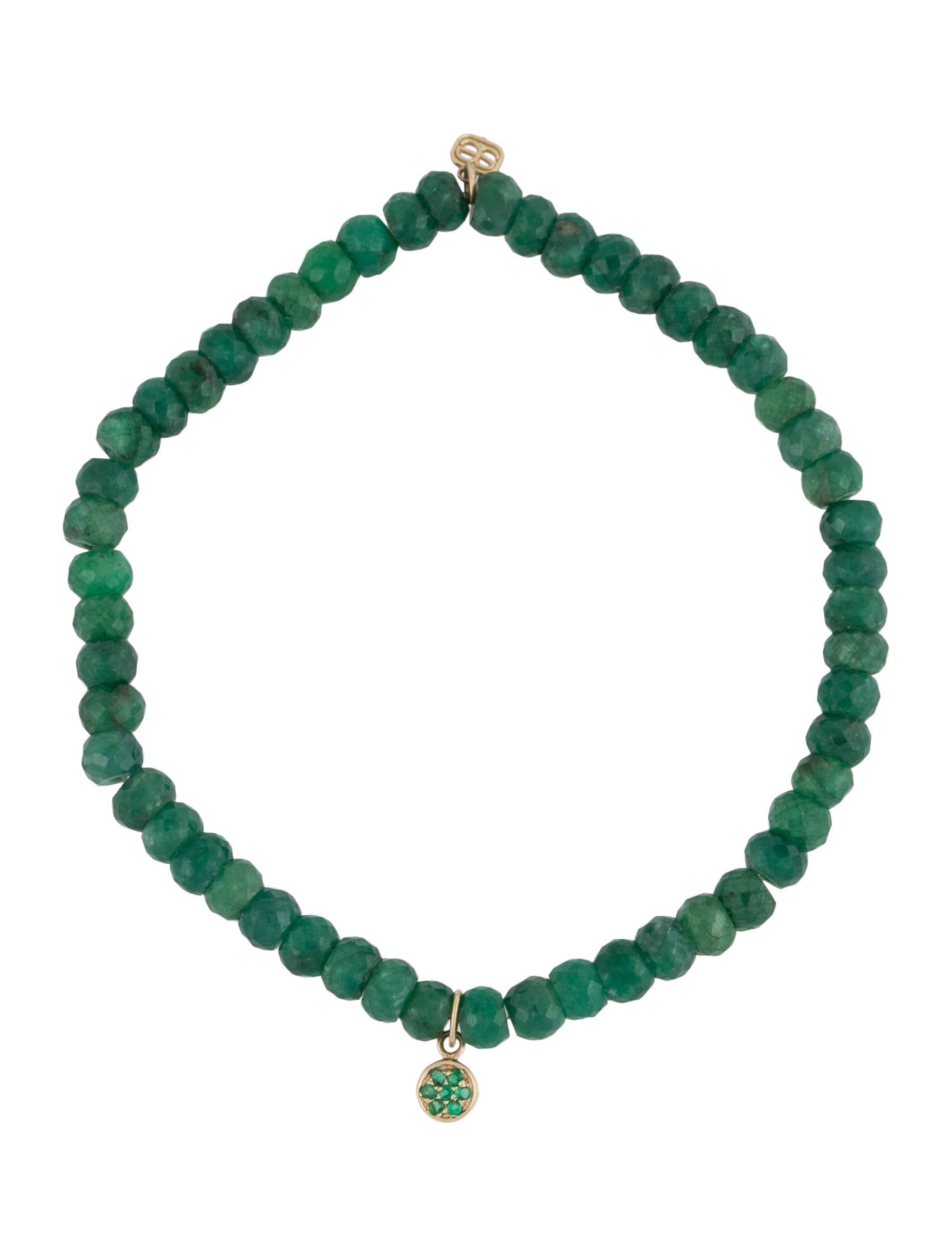 Sydney Evan 14K Dyed Sapphire & Emerald Beaded Charm Bracelet