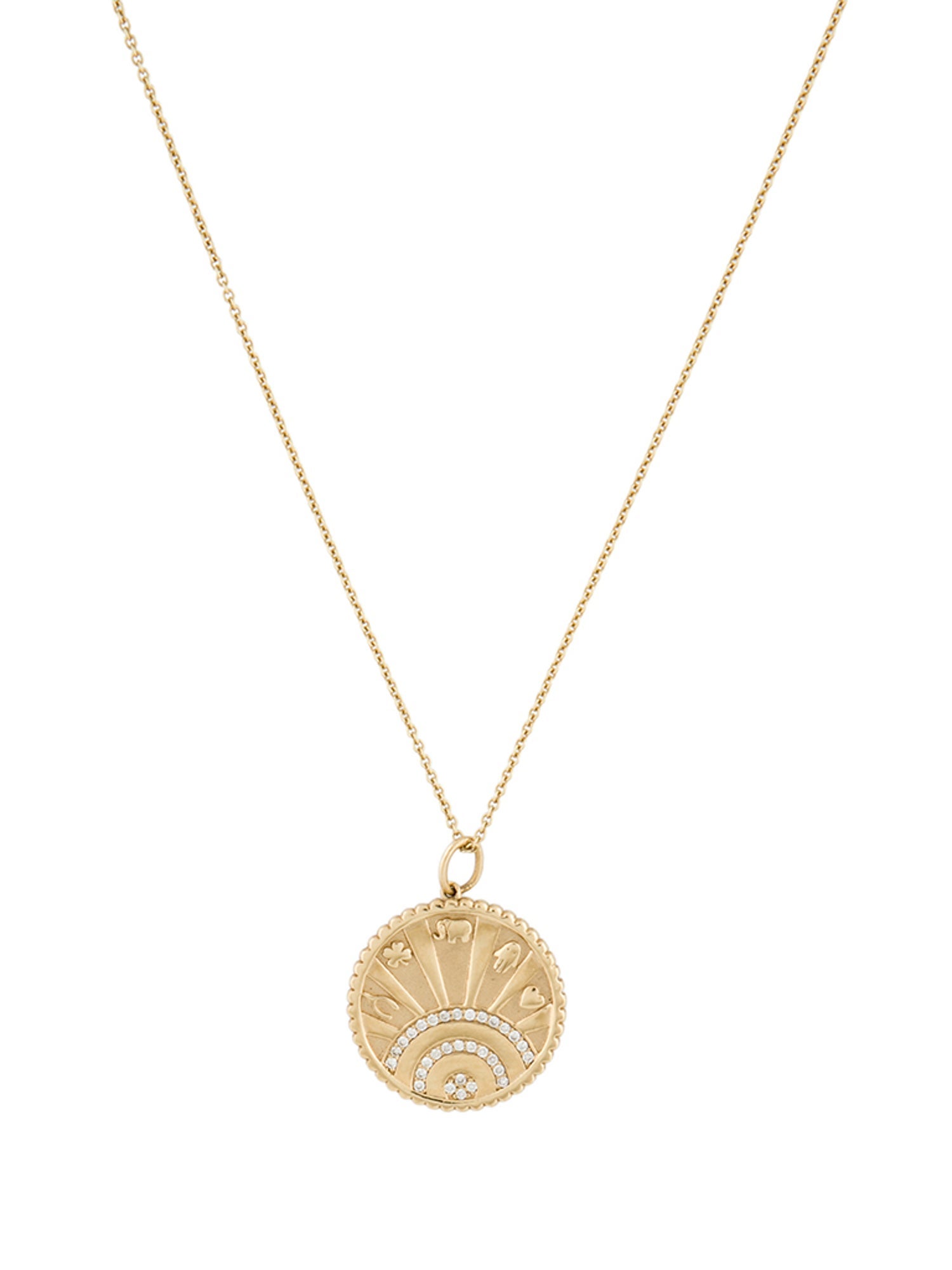 Sydney Evan Diamond Luck Coin Pendant Necklace