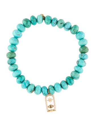 Sydney Evan 14K Turquoise & Diamond Bead Bracelet