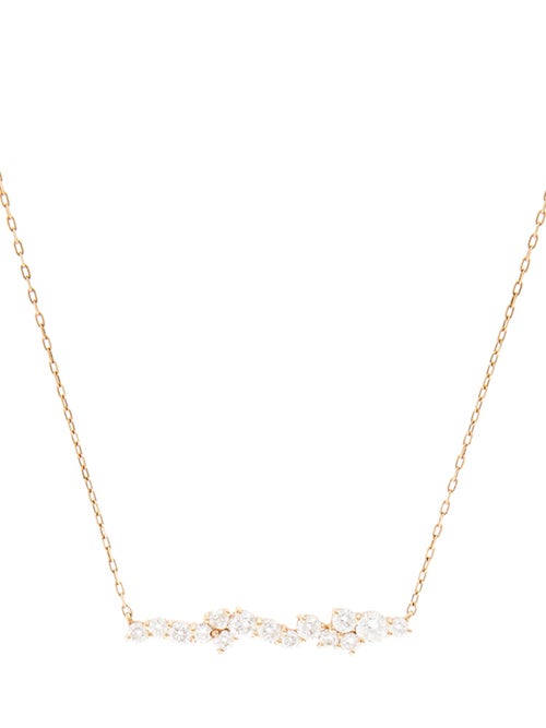 Sydney Evan 14K Diamond Cocktail Short Bar Necklace