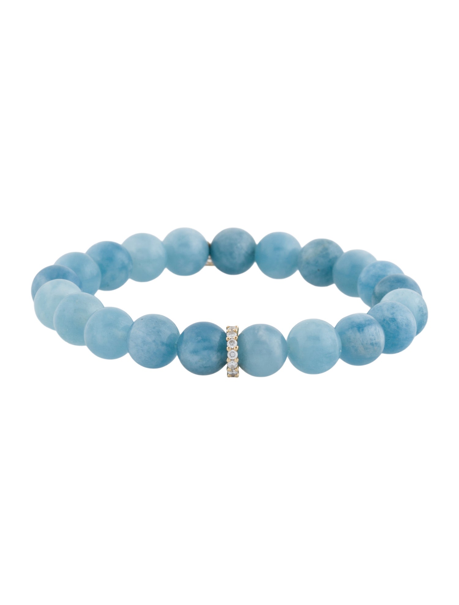 Sydney Evan 14K Aquamarine & Diamond Bead Bracelet