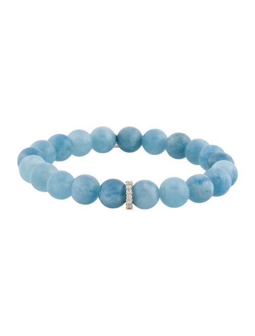 Sydney Evan 14K Aquamarine & Diamond Bead Bracelet