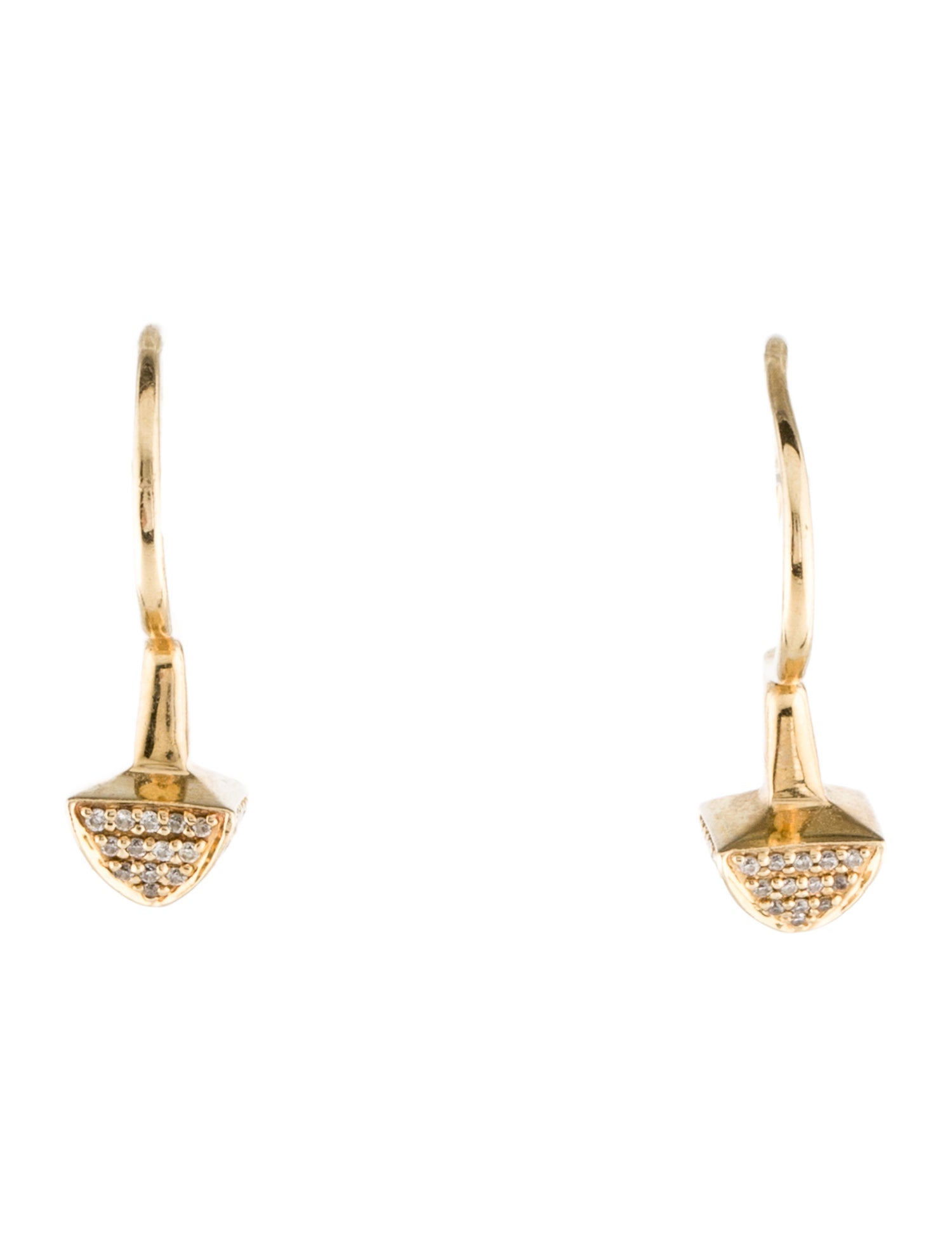 Sydney Evan 14K Diamond Pyramid Pave Drop Earrings